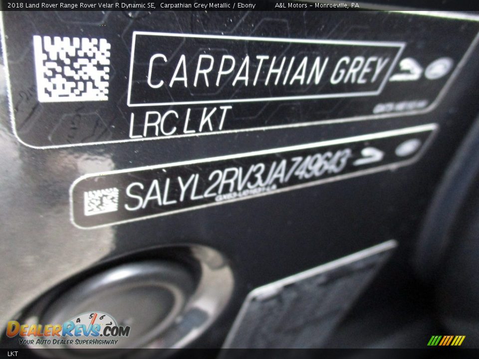 Land Rover Color Code LKT Carpathian Grey Metallic