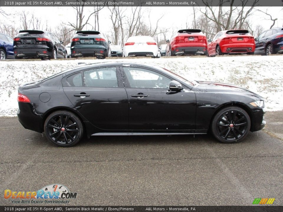 2018 Jaguar XE 35t R-Sport AWD Santorini Black Metallic / Ebony/Pimento Photo #2