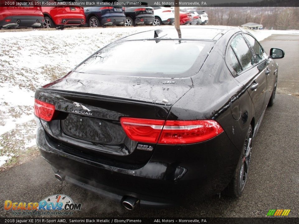 2018 Jaguar XE 35t R-Sport AWD Santorini Black Metallic / Ebony/Pimento Photo #3