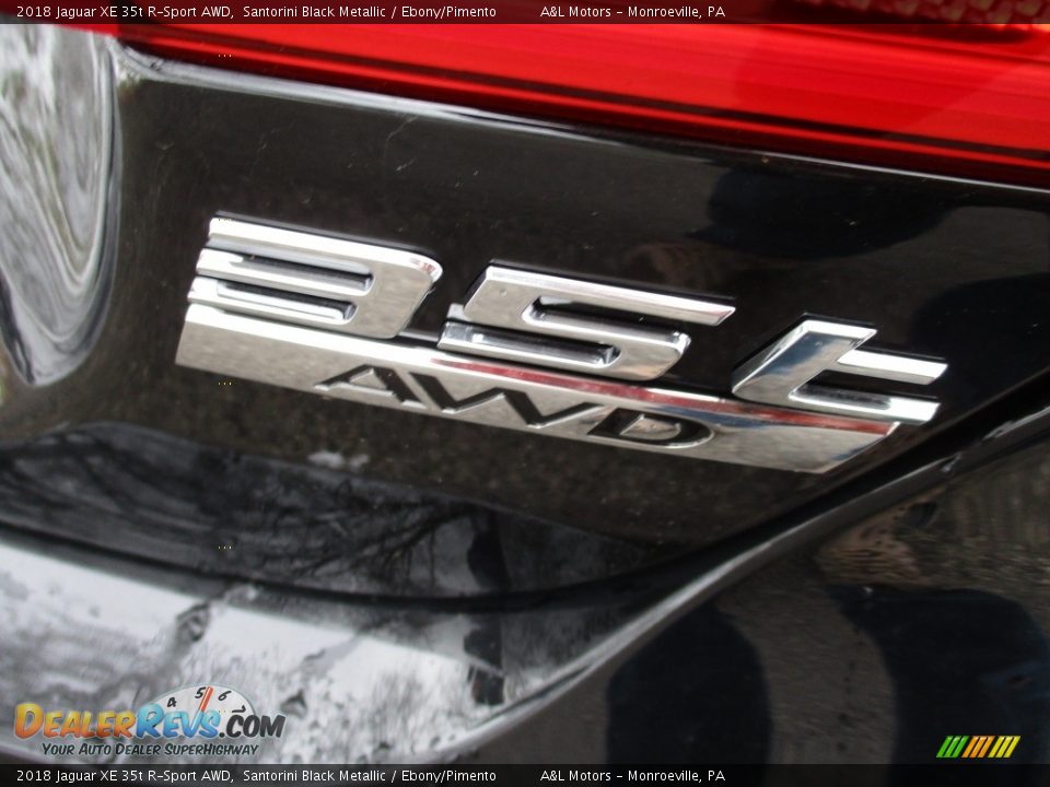2018 Jaguar XE 35t R-Sport AWD Santorini Black Metallic / Ebony/Pimento Photo #4