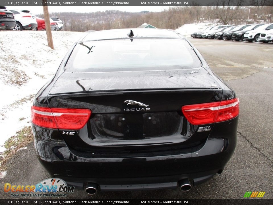 2018 Jaguar XE 35t R-Sport AWD Santorini Black Metallic / Ebony/Pimento Photo #5