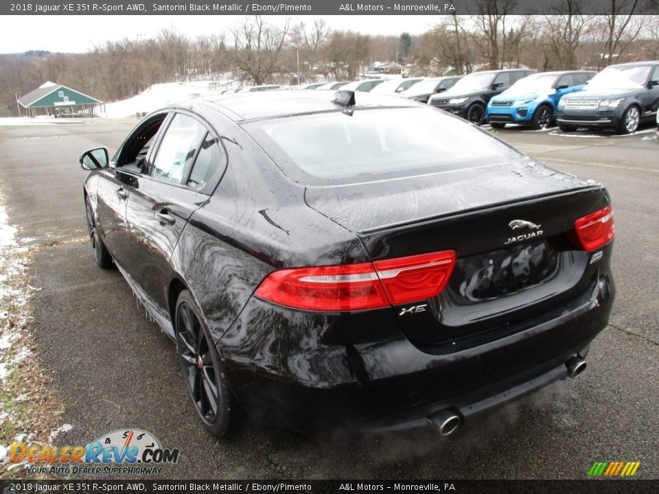2018 Jaguar XE 35t R-Sport AWD Santorini Black Metallic / Ebony/Pimento Photo #6