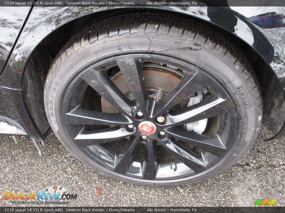 2018 Jaguar XE 35t R-Sport AWD Santorini Black Metallic / Ebony/Pimento Photo #7