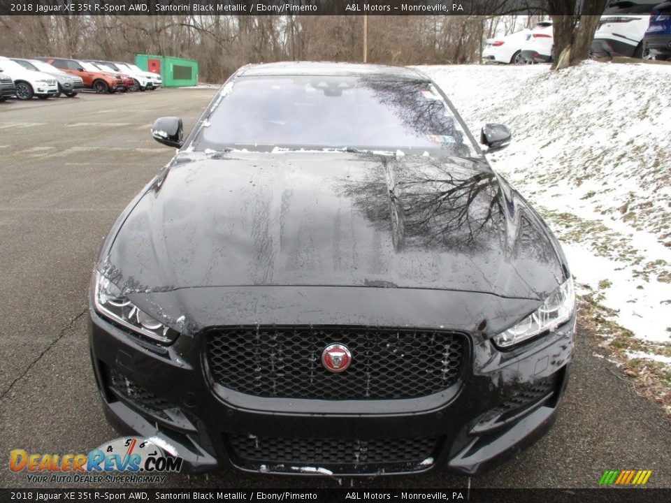2018 Jaguar XE 35t R-Sport AWD Santorini Black Metallic / Ebony/Pimento Photo #9
