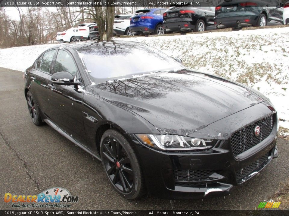 2018 Jaguar XE 35t R-Sport AWD Santorini Black Metallic / Ebony/Pimento Photo #10