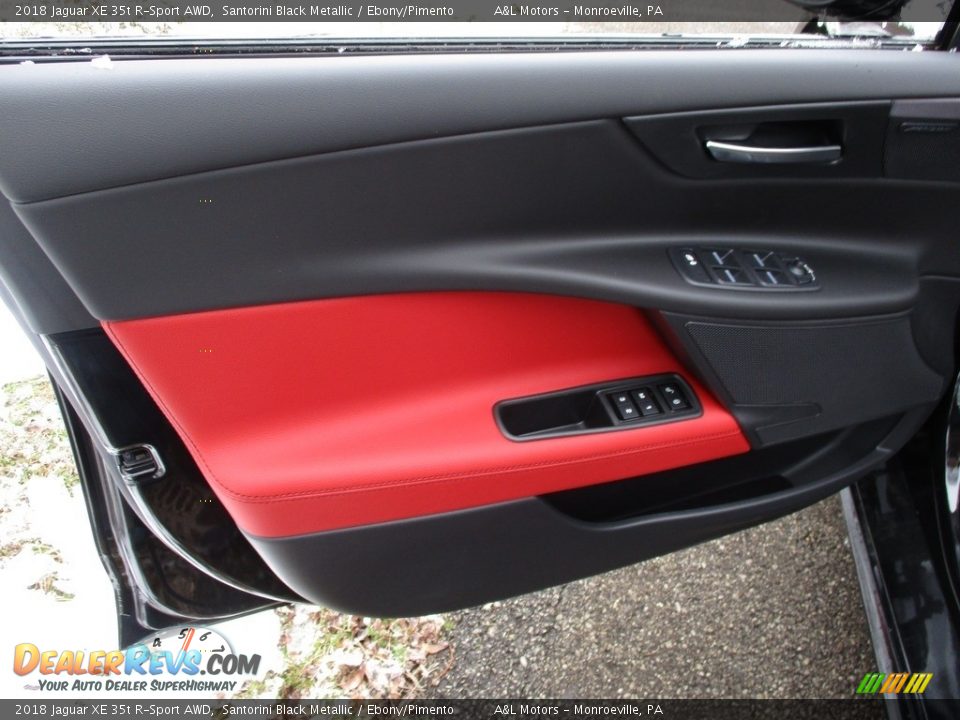 2018 Jaguar XE 35t R-Sport AWD Santorini Black Metallic / Ebony/Pimento Photo #11