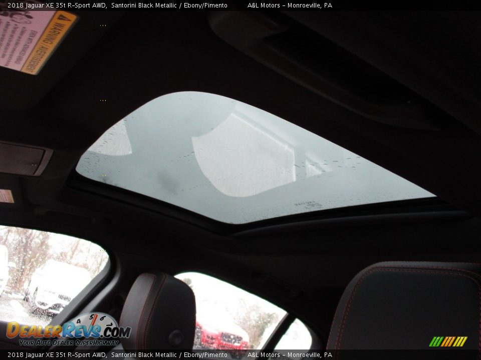 2018 Jaguar XE 35t R-Sport AWD Santorini Black Metallic / Ebony/Pimento Photo #12