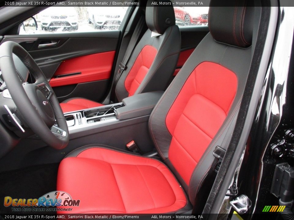 2018 Jaguar XE 35t R-Sport AWD Santorini Black Metallic / Ebony/Pimento Photo #13