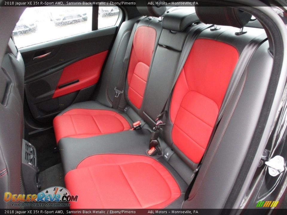 2018 Jaguar XE 35t R-Sport AWD Santorini Black Metallic / Ebony/Pimento Photo #14