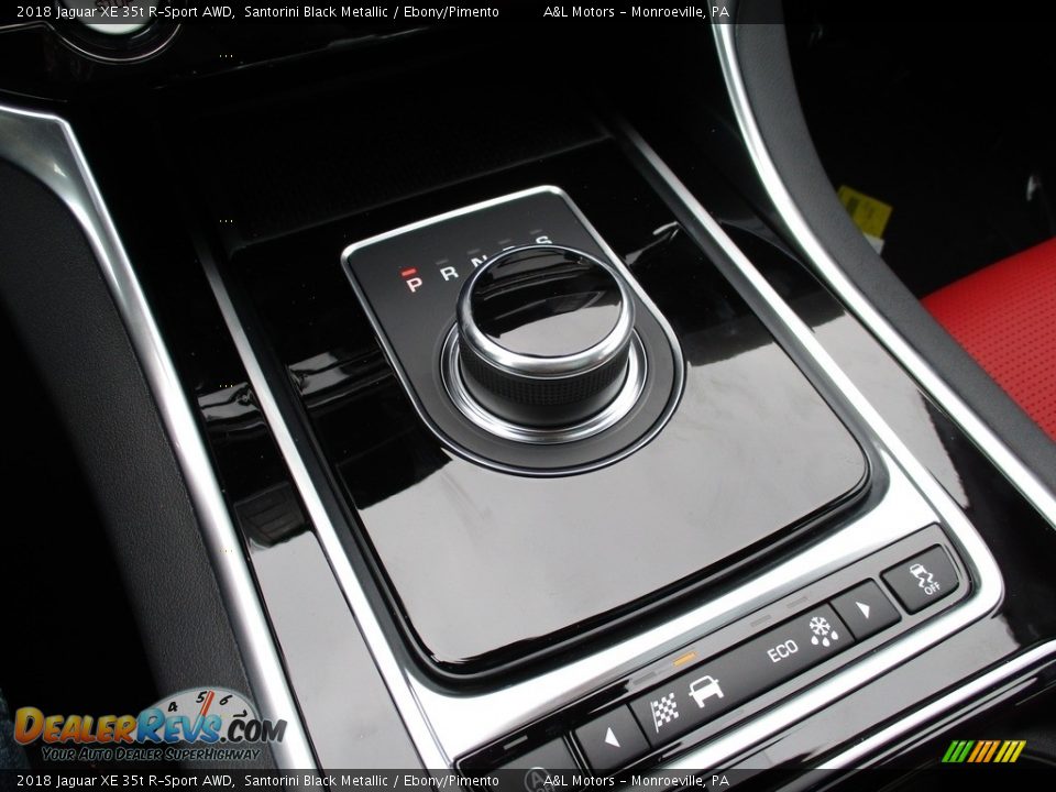 2018 Jaguar XE 35t R-Sport AWD Santorini Black Metallic / Ebony/Pimento Photo #16
