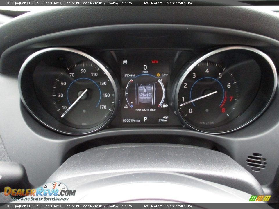2018 Jaguar XE 35t R-Sport AWD Santorini Black Metallic / Ebony/Pimento Photo #20