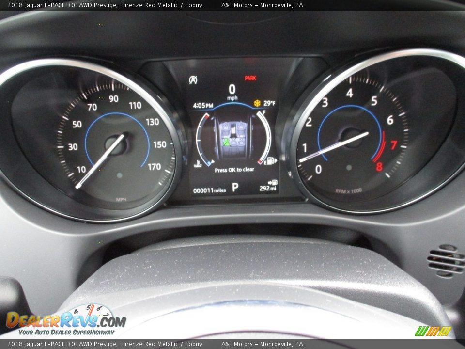 2018 Jaguar F-PACE 30t AWD Prestige Firenze Red Metallic / Ebony Photo #20
