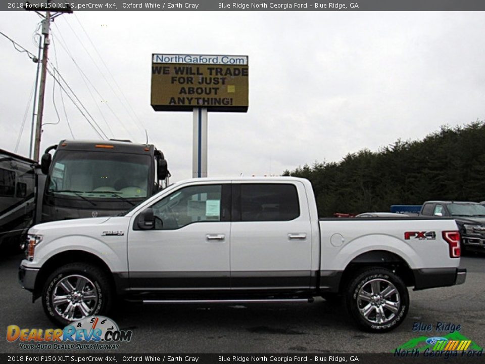 2018 Ford F150 XLT SuperCrew 4x4 Oxford White / Earth Gray Photo #2