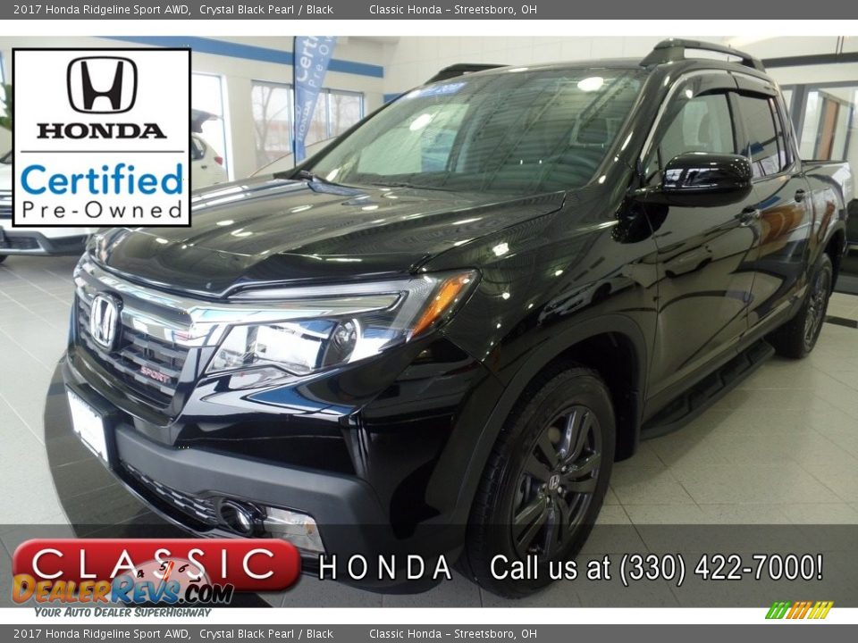 2017 Honda Ridgeline Sport AWD Crystal Black Pearl / Black Photo #1