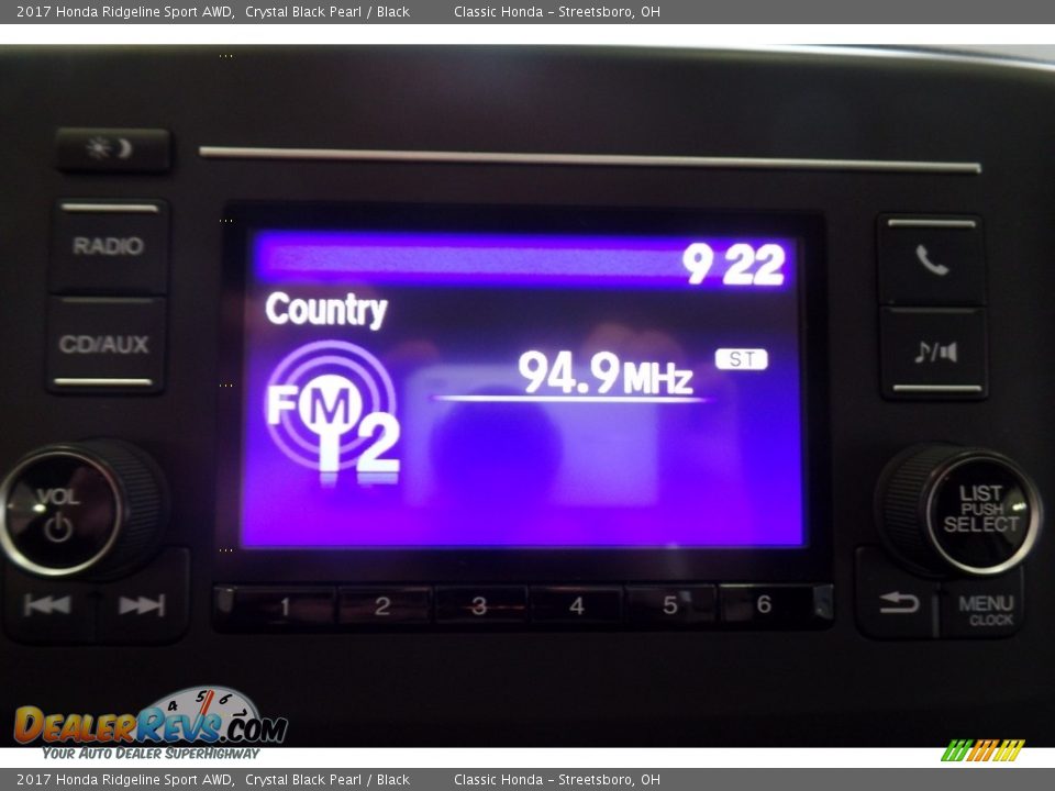2017 Honda Ridgeline Sport AWD Crystal Black Pearl / Black Photo #25