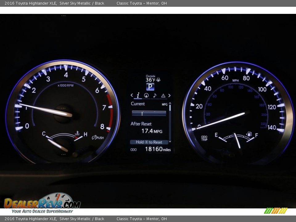 2016 Toyota Highlander XLE Silver Sky Metallic / Black Photo #12