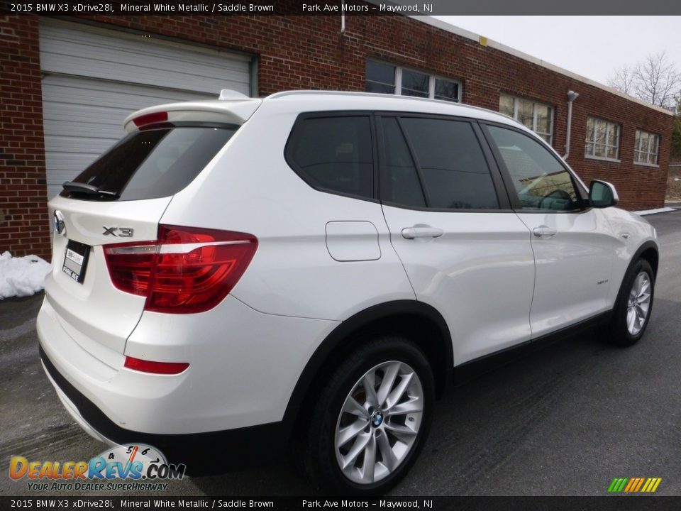 2015 BMW X3 xDrive28i Mineral White Metallic / Saddle Brown Photo #5