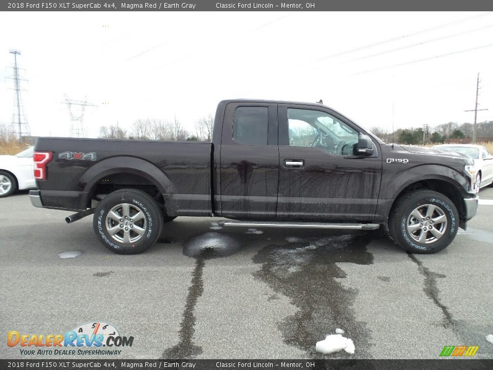 2018 Ford F150 XLT SuperCab 4x4 Magma Red / Earth Gray Photo #4
