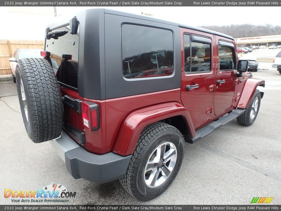 2010 Jeep Wrangler Unlimited Sahara 4x4 Red Rock Crystal Pearl / Dark Slate Gray/Medium Slate Gray Photo #6