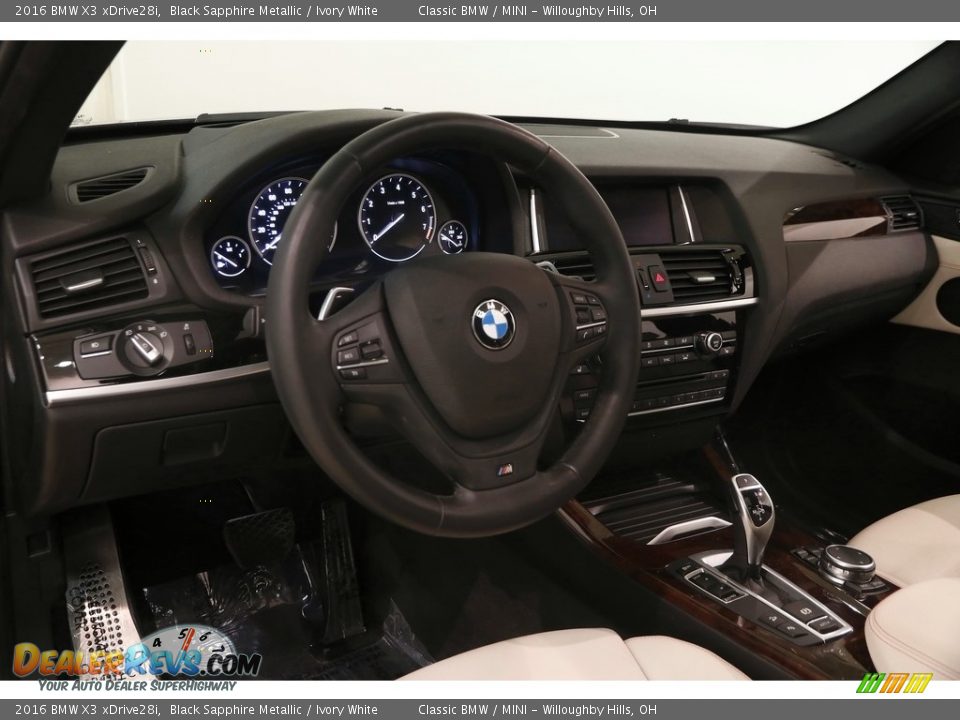 2016 BMW X3 xDrive28i Black Sapphire Metallic / Ivory White Photo #6