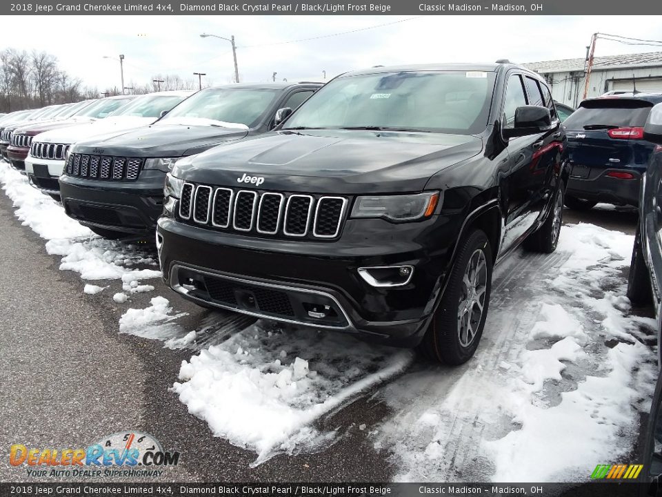 2018 Jeep Grand Cherokee Limited 4x4 Diamond Black Crystal Pearl / Black/Light Frost Beige Photo #1