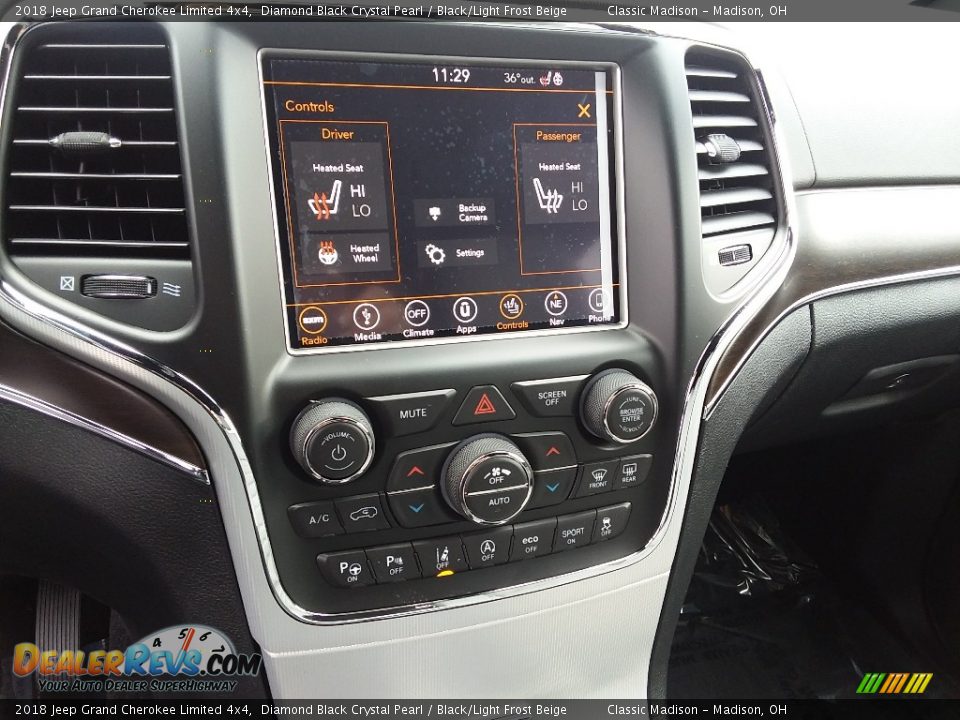 2018 Jeep Grand Cherokee Limited 4x4 Diamond Black Crystal Pearl / Black/Light Frost Beige Photo #6