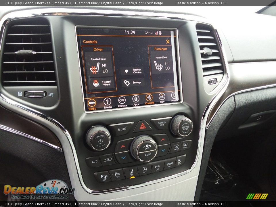 2018 Jeep Grand Cherokee Limited 4x4 Diamond Black Crystal Pearl / Black/Light Frost Beige Photo #8