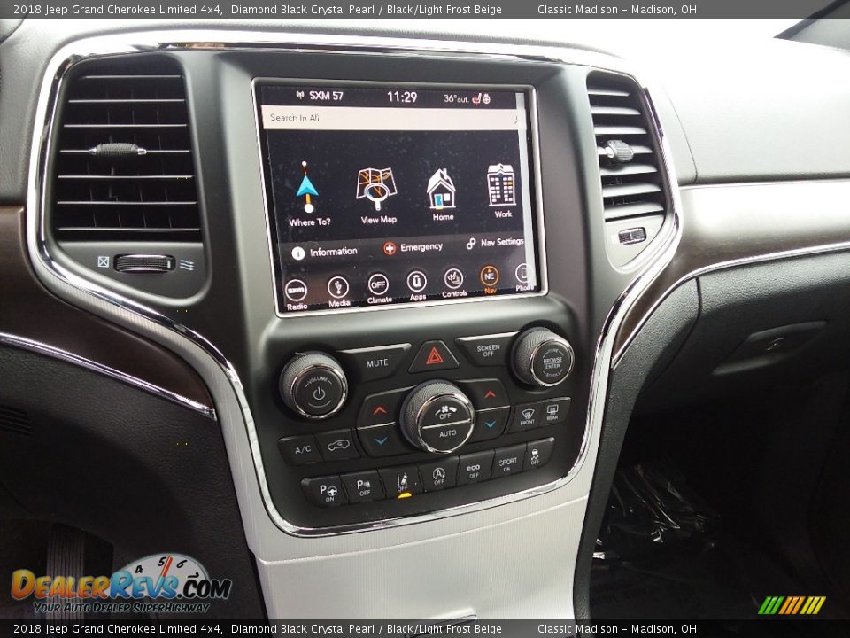 2018 Jeep Grand Cherokee Limited 4x4 Diamond Black Crystal Pearl / Black/Light Frost Beige Photo #9