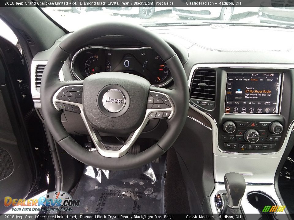 2018 Jeep Grand Cherokee Limited 4x4 Diamond Black Crystal Pearl / Black/Light Frost Beige Photo #11