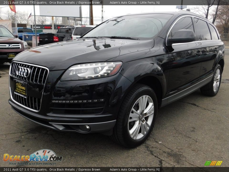 2011 Audi Q7 3.0 TFSI quattro Orca Black Metallic / Espresso Brown Photo #1