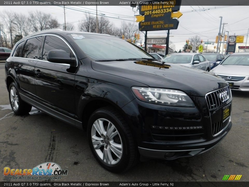 2011 Audi Q7 3.0 TFSI quattro Orca Black Metallic / Espresso Brown Photo #9