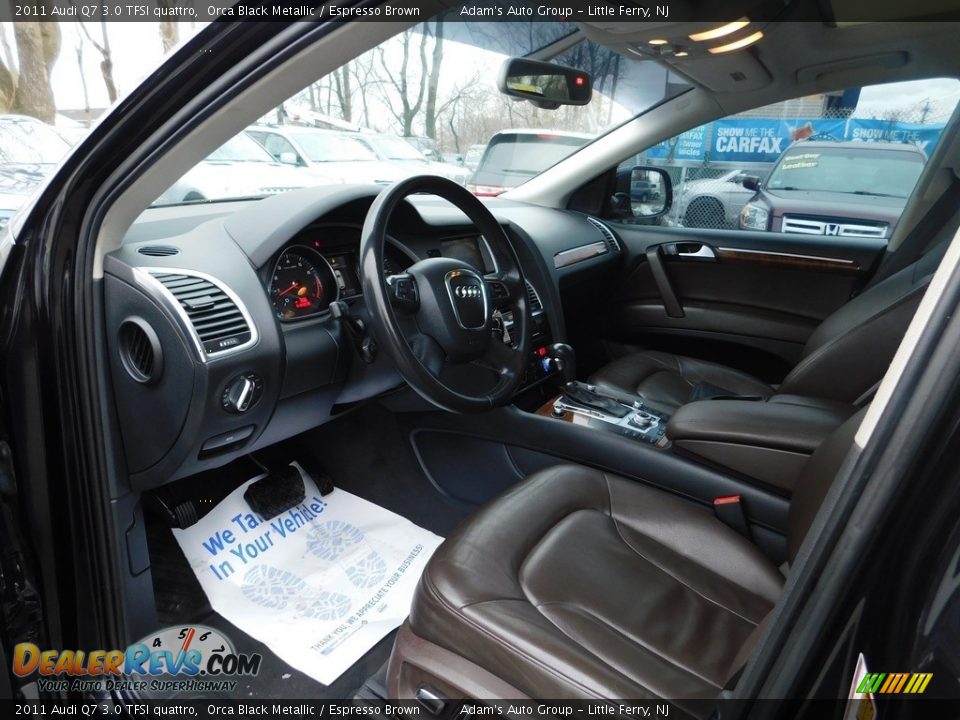 2011 Audi Q7 3.0 TFSI quattro Orca Black Metallic / Espresso Brown Photo #15