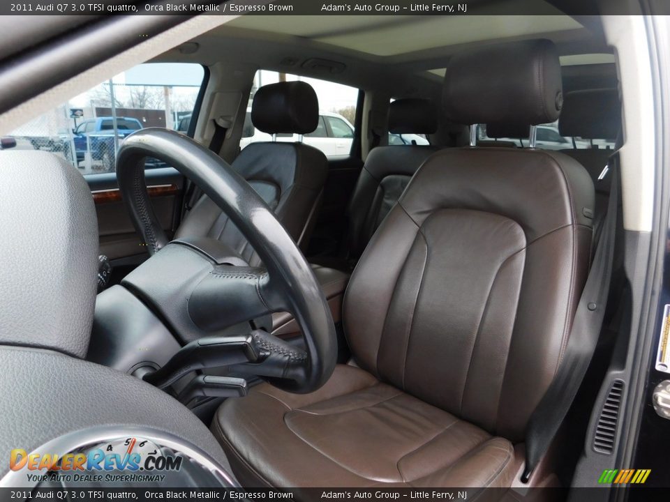 2011 Audi Q7 3.0 TFSI quattro Orca Black Metallic / Espresso Brown Photo #17