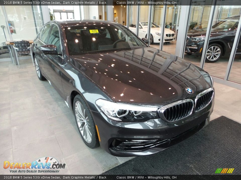 2018 BMW 5 Series 530i xDrive Sedan Dark Graphite Metallic / Black Photo #1