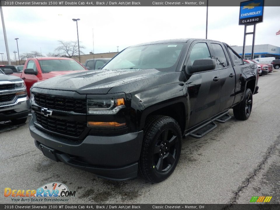 2018 Chevrolet Silverado 1500 WT Double Cab 4x4 Black / Dark Ash/Jet Black Photo #1