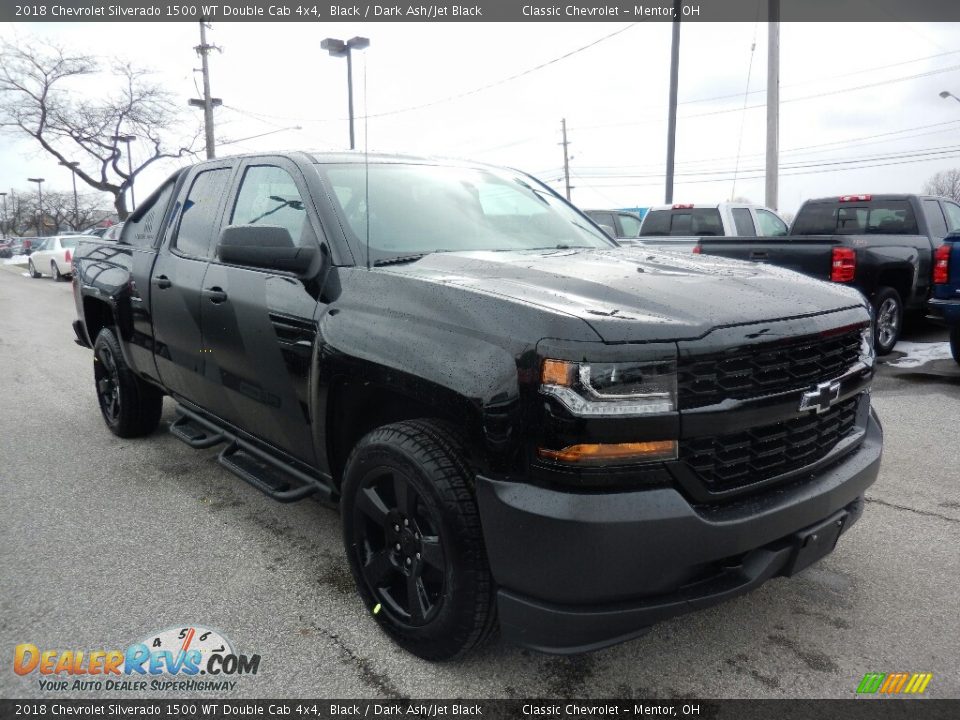 2018 Chevrolet Silverado 1500 WT Double Cab 4x4 Black / Dark Ash/Jet Black Photo #3