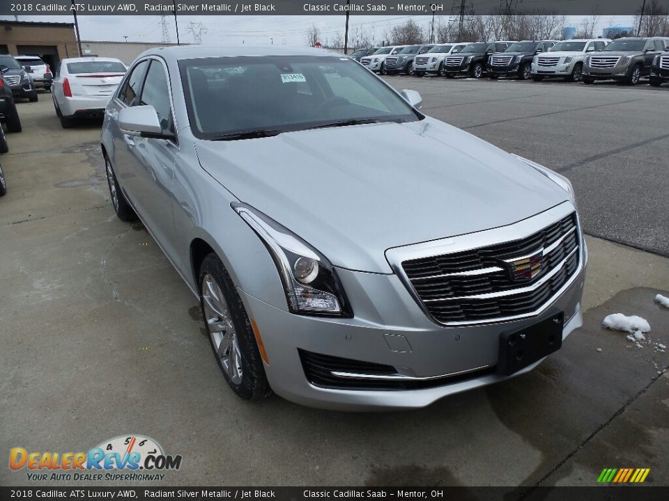 2018 Cadillac ATS Luxury AWD Radiant Silver Metallic / Jet Black Photo #1