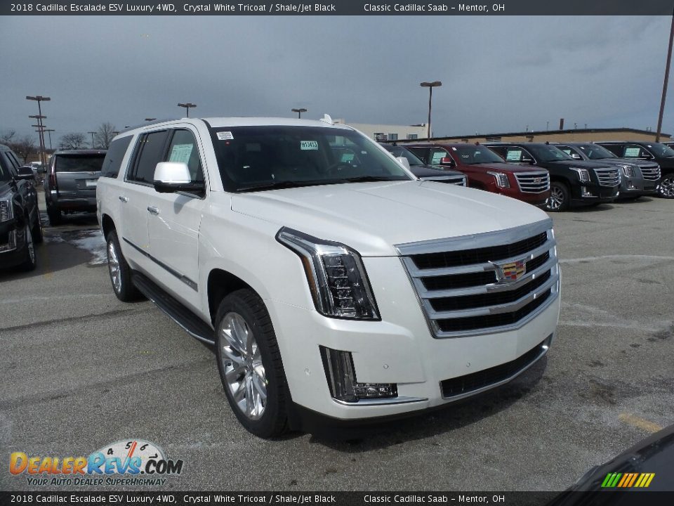 2018 Cadillac Escalade ESV Luxury 4WD Crystal White Tricoat / Shale/Jet Black Photo #1