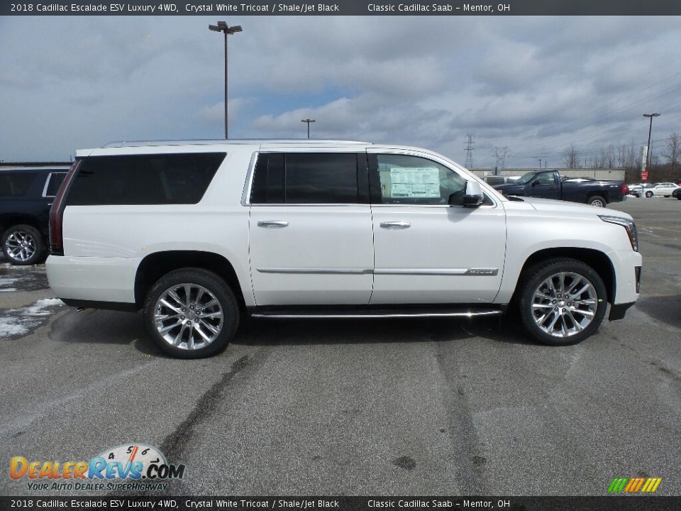 2018 Cadillac Escalade ESV Luxury 4WD Crystal White Tricoat / Shale/Jet Black Photo #2