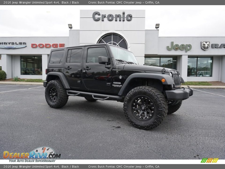 2016 Jeep Wrangler Unlimited Sport 4x4 Black / Black Photo #1