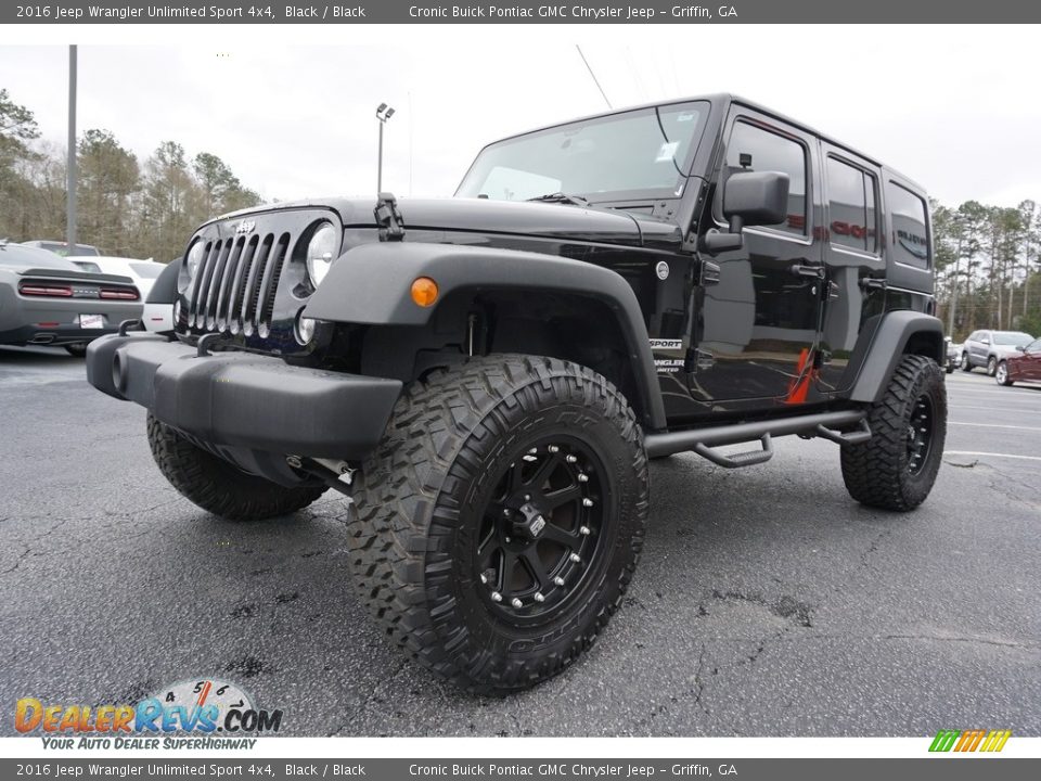 2016 Jeep Wrangler Unlimited Sport 4x4 Black / Black Photo #3