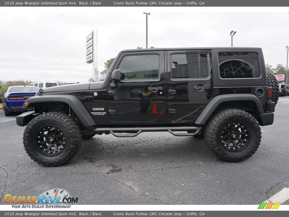 2016 Jeep Wrangler Unlimited Sport 4x4 Black / Black Photo #4
