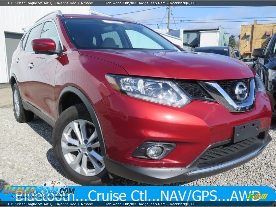 2016 Nissan Rogue SV AWD Cayenne Red / Almond Photo #1