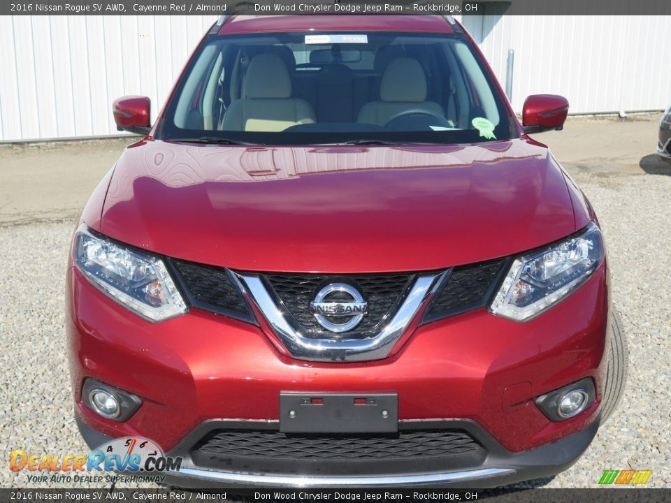 2016 Nissan Rogue SV AWD Cayenne Red / Almond Photo #6