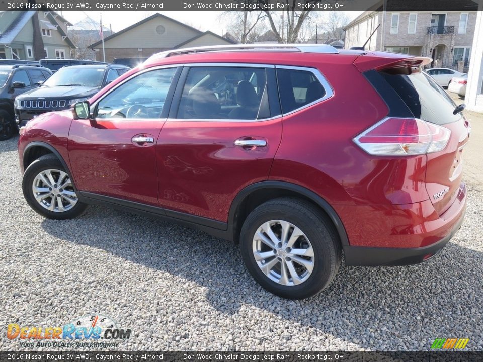 2016 Nissan Rogue SV AWD Cayenne Red / Almond Photo #9