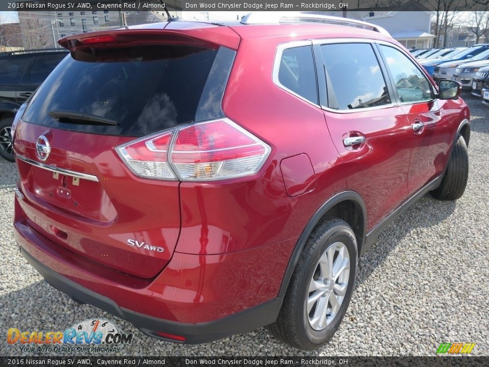 2016 Nissan Rogue SV AWD Cayenne Red / Almond Photo #12