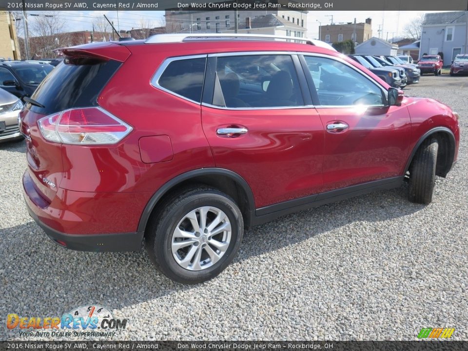 2016 Nissan Rogue SV AWD Cayenne Red / Almond Photo #13