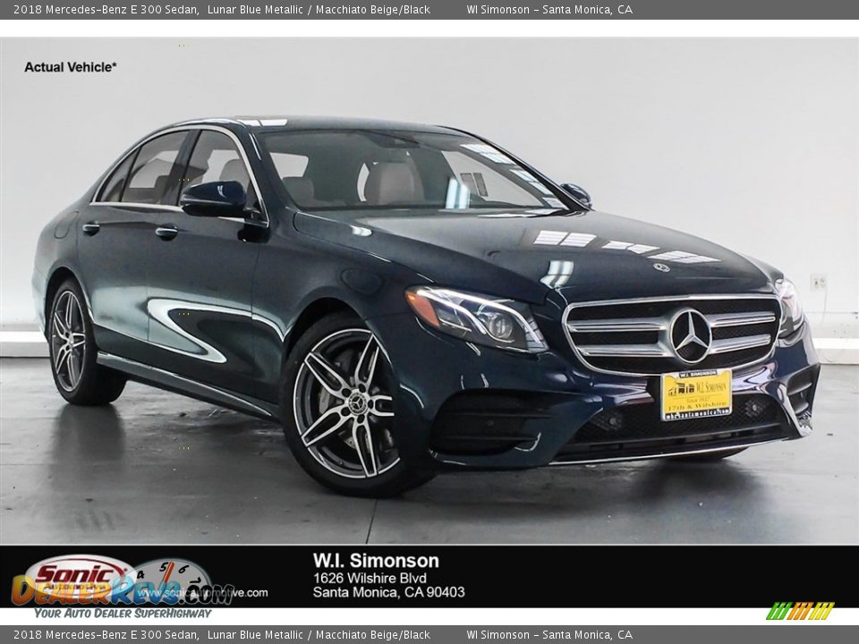 2018 Mercedes-Benz E 300 Sedan Lunar Blue Metallic / Macchiato Beige/Black Photo #1