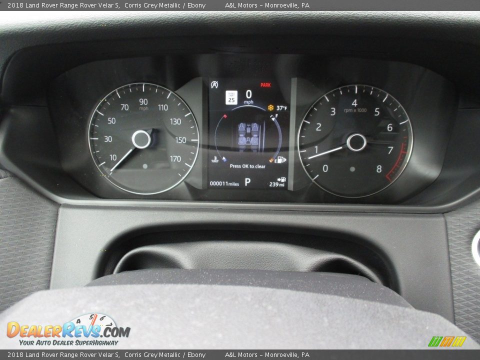 2018 Land Rover Range Rover Velar S Corris Grey Metallic / Ebony Photo #20