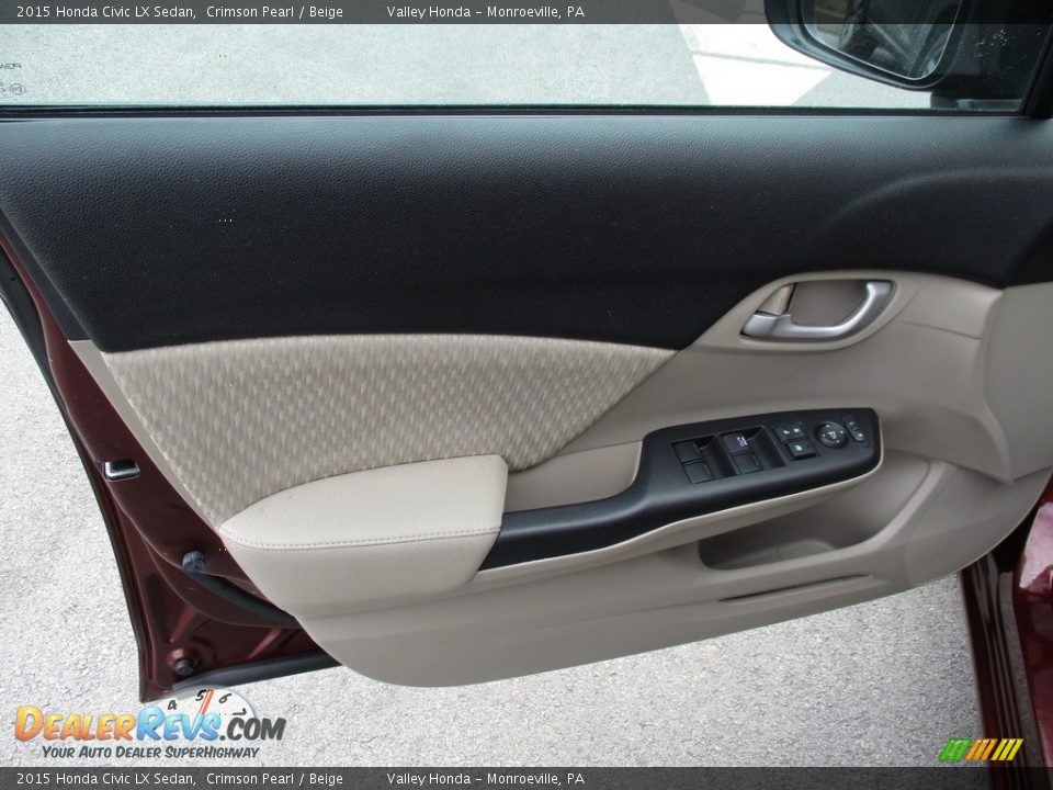 2015 Honda Civic LX Sedan Crimson Pearl / Beige Photo #10